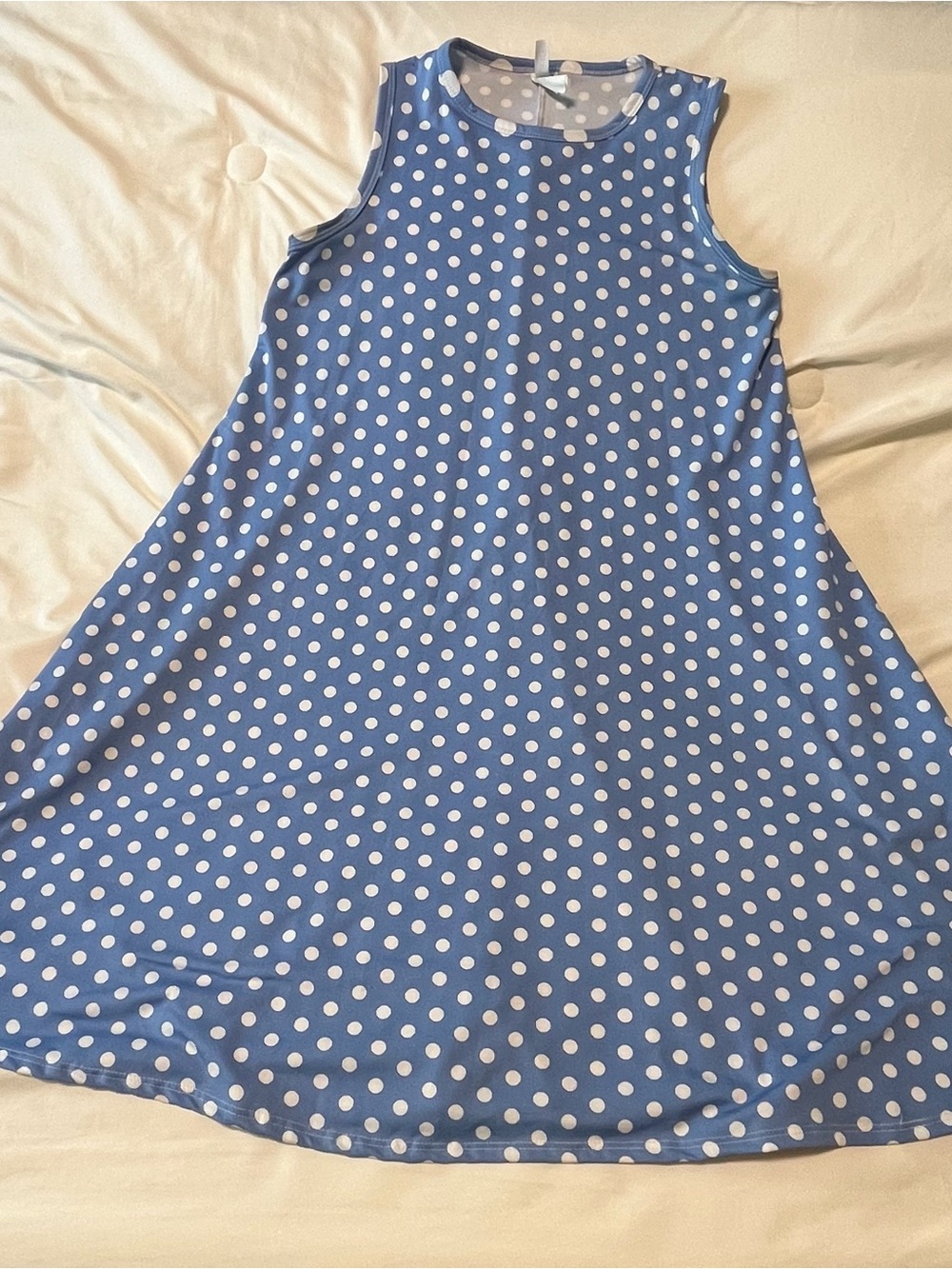 Honey & Lace Sleeveless Blue Polka Dot A-line Mini Dress Size XS